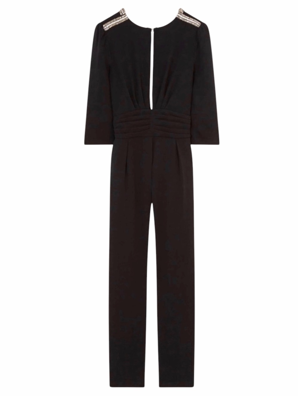 NWT BA&SH Corfou Rhinestone Jumpsuit In Noir